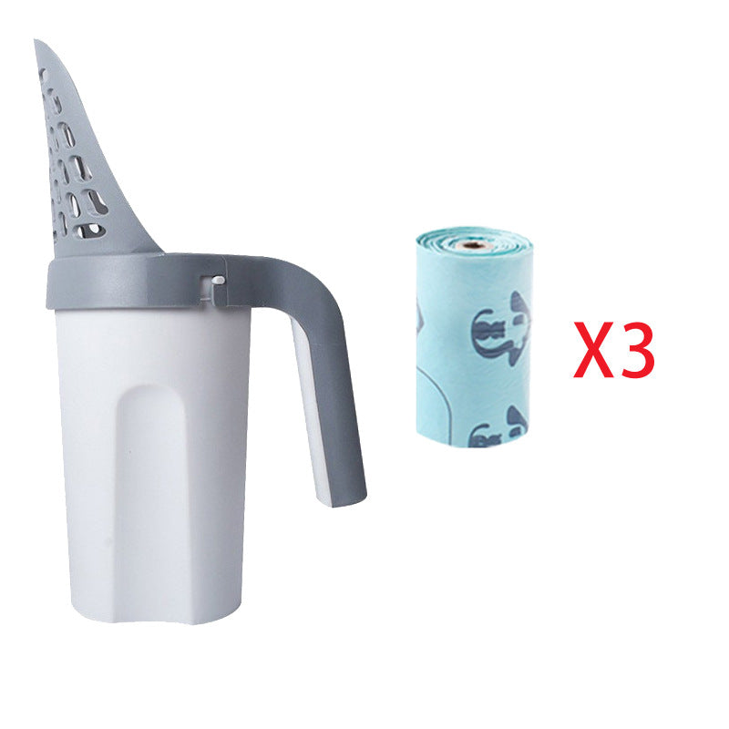 Japanese Quality Integrated Cat Litter Scoop Large Capacity Portable Shovel with Garbage Bag Poop Cleaning Artifact Cat Supplies