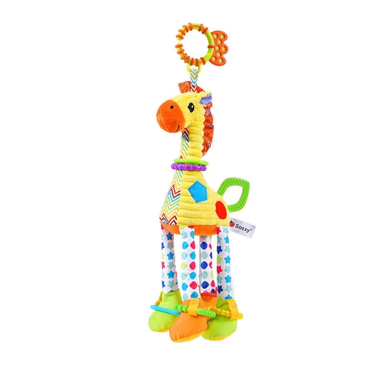 mom care Animal Handbells Rattles Plush Infant Baby Development Handle Toys WIth Teether Baby Toy For Newborn Gifts