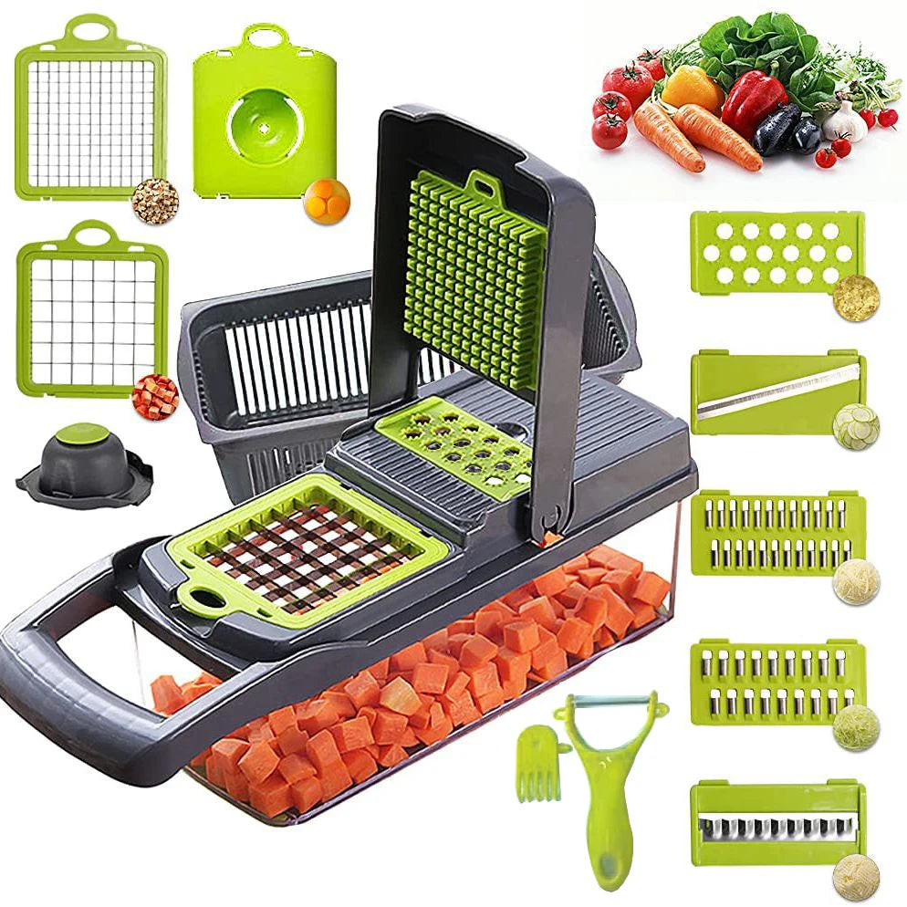 13 in 1 food chopper onion chopper Vegetable Cutter Fruit Slicer grater paring knife chopper grinder kitchen gadgets