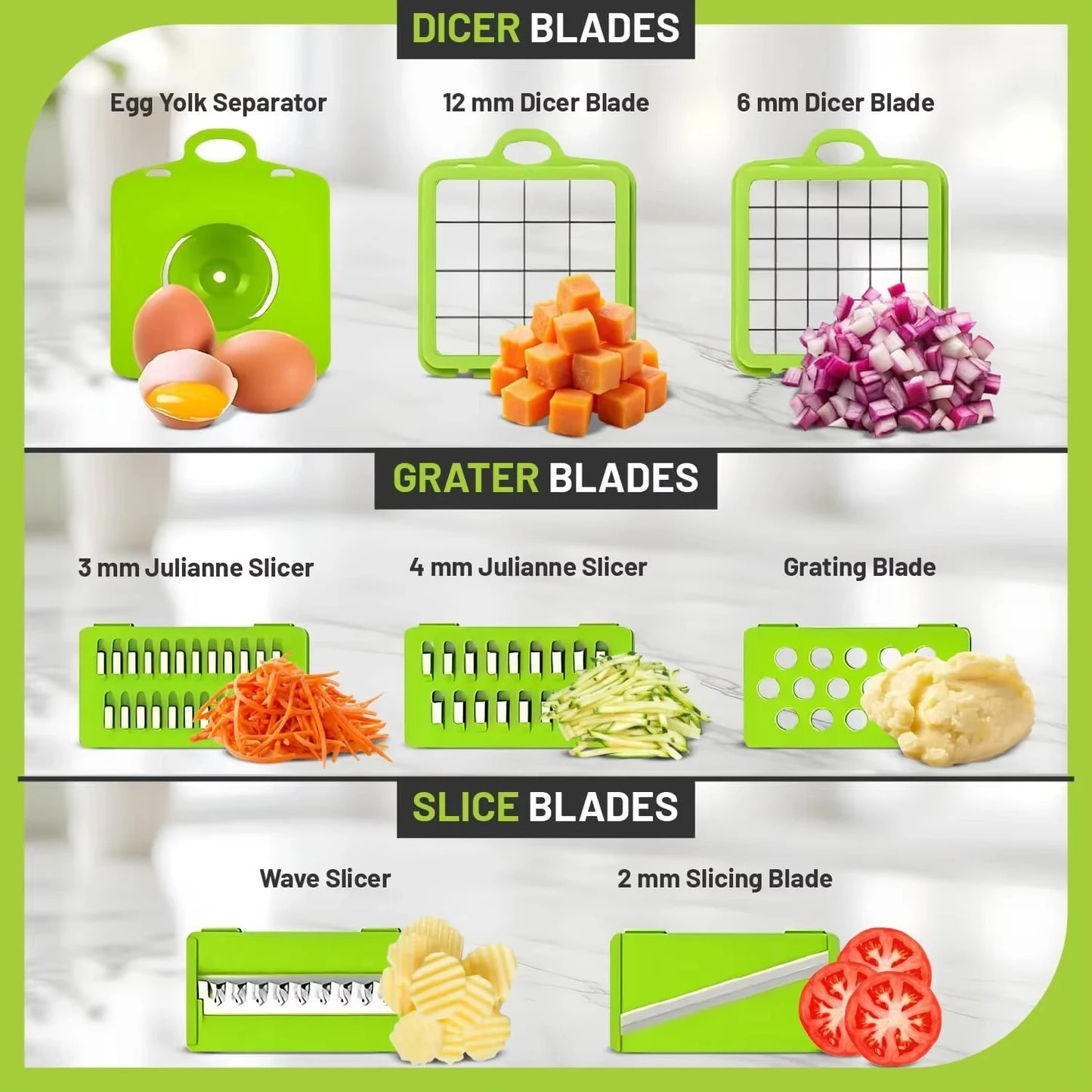 25 in 1 Multifunctional Vegetable Chopper Onion Grater Carrot Potato Shredder Fruit Slicer Garlic Chopper Kitchen Gadget Tool