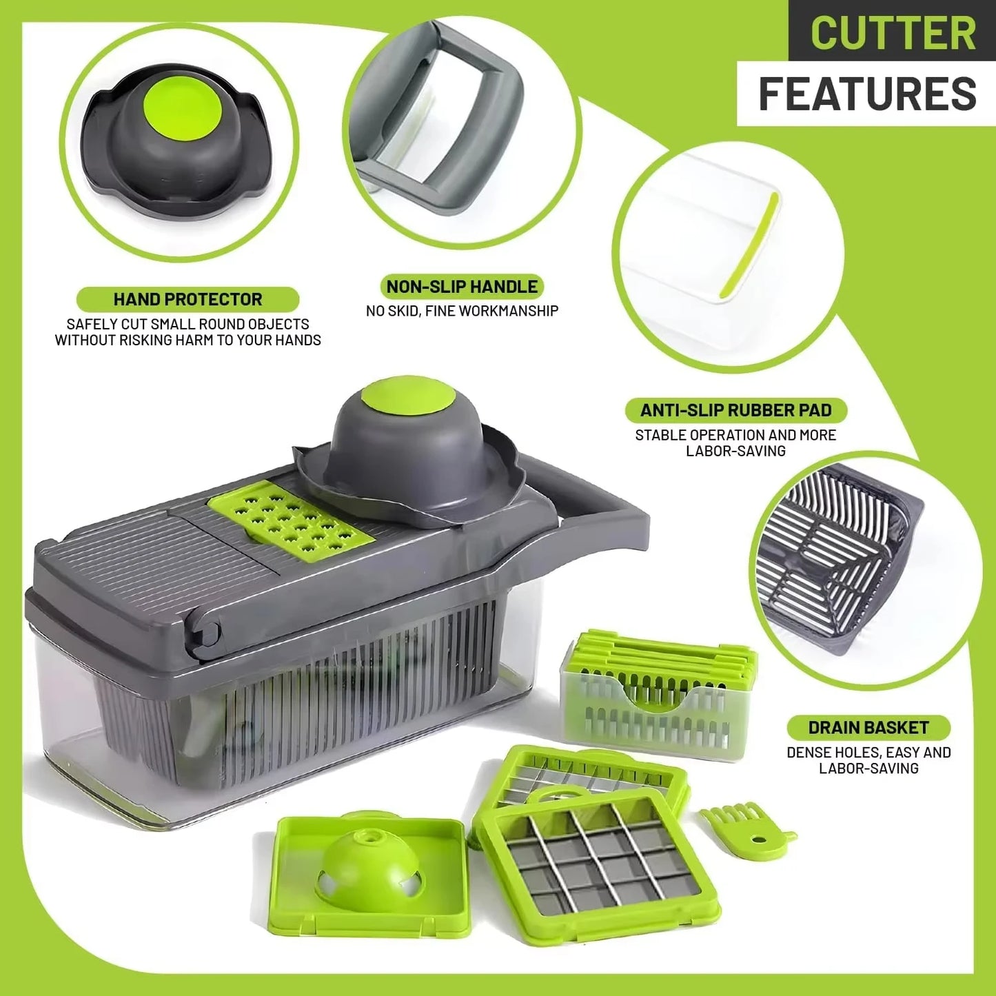 25 in 1 Multifunctional Vegetable Chopper Onion Grater Carrot Potato Shredder Fruit Slicer Garlic Chopper Kitchen Gadget Tool