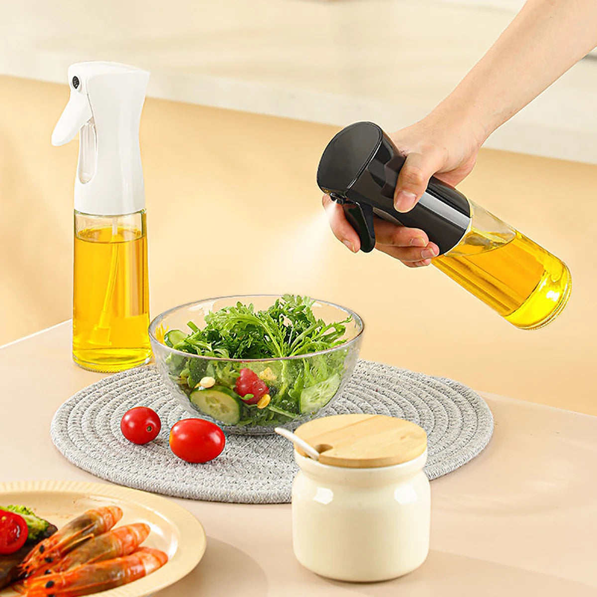 Hot 200/300/500ml Spray Oil Sprayer Bottle Olives Oil Dispenser Bottle Cooking Vinegar Salad Camping BBQ Kitchen Accessories