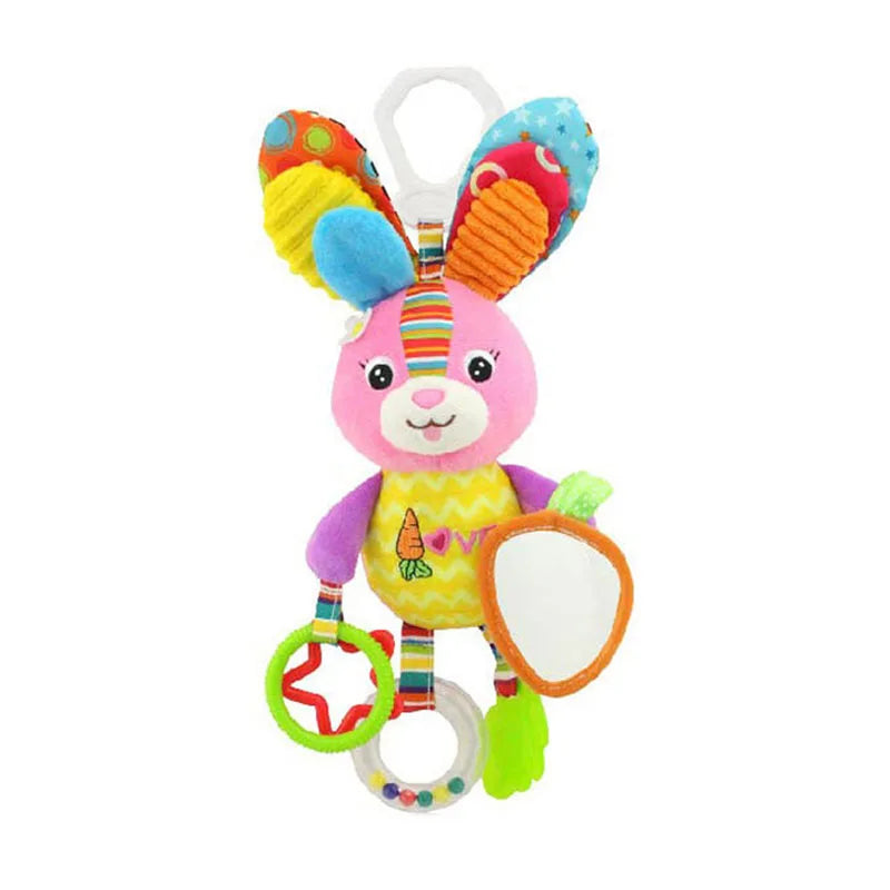 mom care Animal Handbells Rattles Plush Infant Baby Development Handle Toys WIth Teether Baby Toy For Newborn Gifts