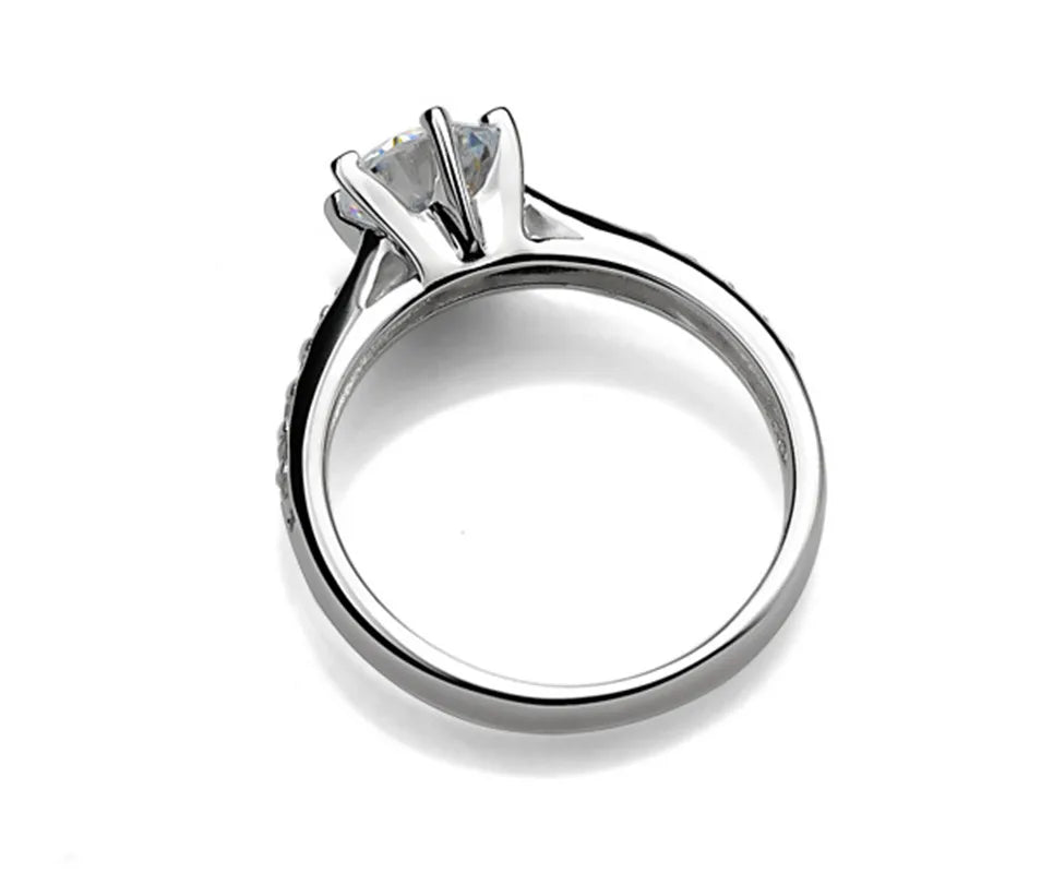 umiaya Silver Classic Ring for Women Six claw jewelry simple 70ct diamond ring imitation diamond women's ring