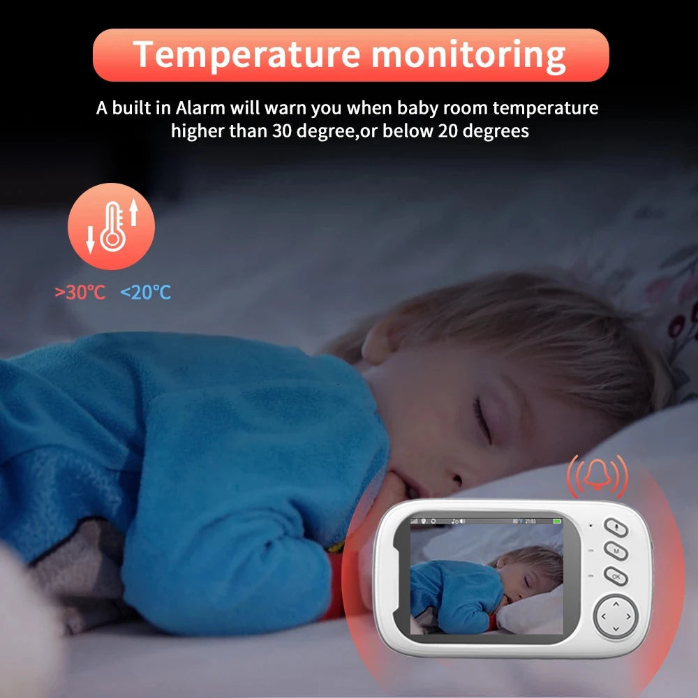 Mom care 3.5 inch Wireless Video Baby Monitor Night Vision Temperature Monitoring 2 Way Audio Talk Baby Nanny Security Camera