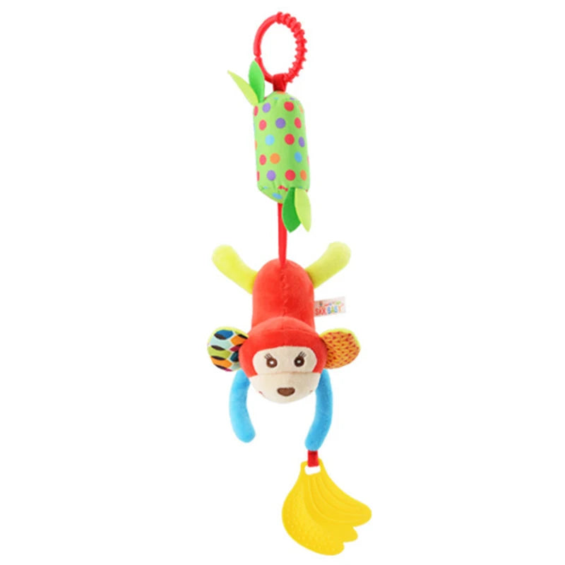 mom care Animal Handbells Rattles Plush Infant Baby Development Handle Toys WIth Teether Baby Toy For Newborn Gifts