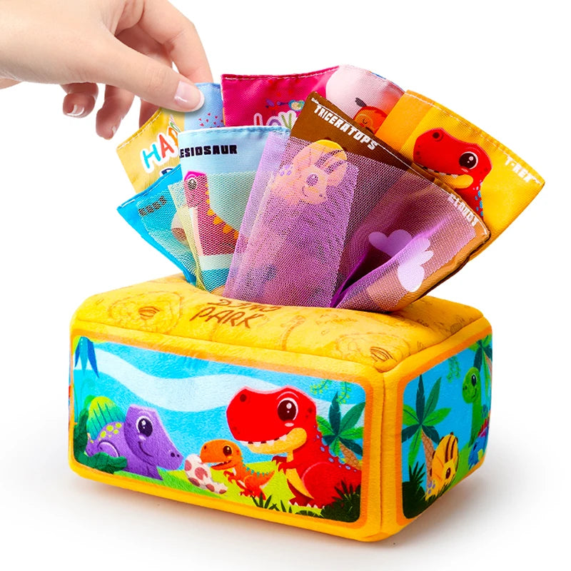 mom care Baby Draw Paper Towel Tearing Tissue Box Baby Puzzle Early Education Montessori Children Cloth ToysYY03（0+10）