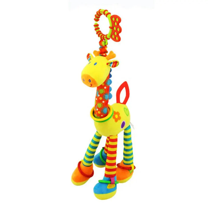 mom care Animal Handbells Rattles Plush Infant Baby Development Handle Toys WIth Teether Baby Toy For Newborn Gifts