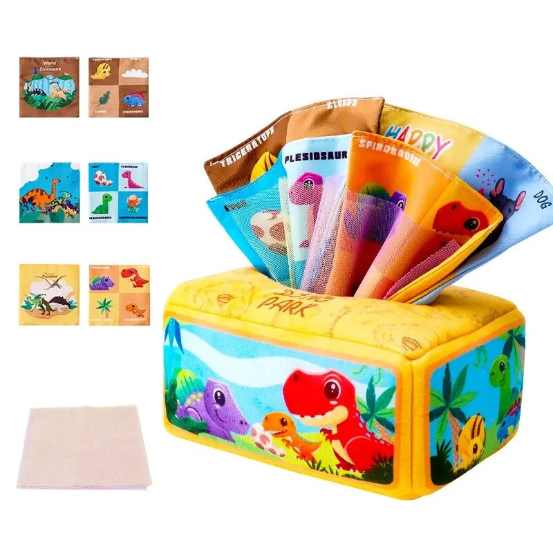 mom care Baby Draw Paper Towel Tearing Tissue Box Baby Puzzle Early Education Montessori Children Cloth ToysYY03（0+10）