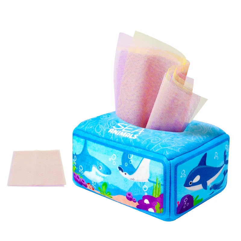 mom care Baby Draw Paper Towel Tearing Tissue Box Baby Puzzle Early Education Montessori Children Cloth ToysYY03（0+10）