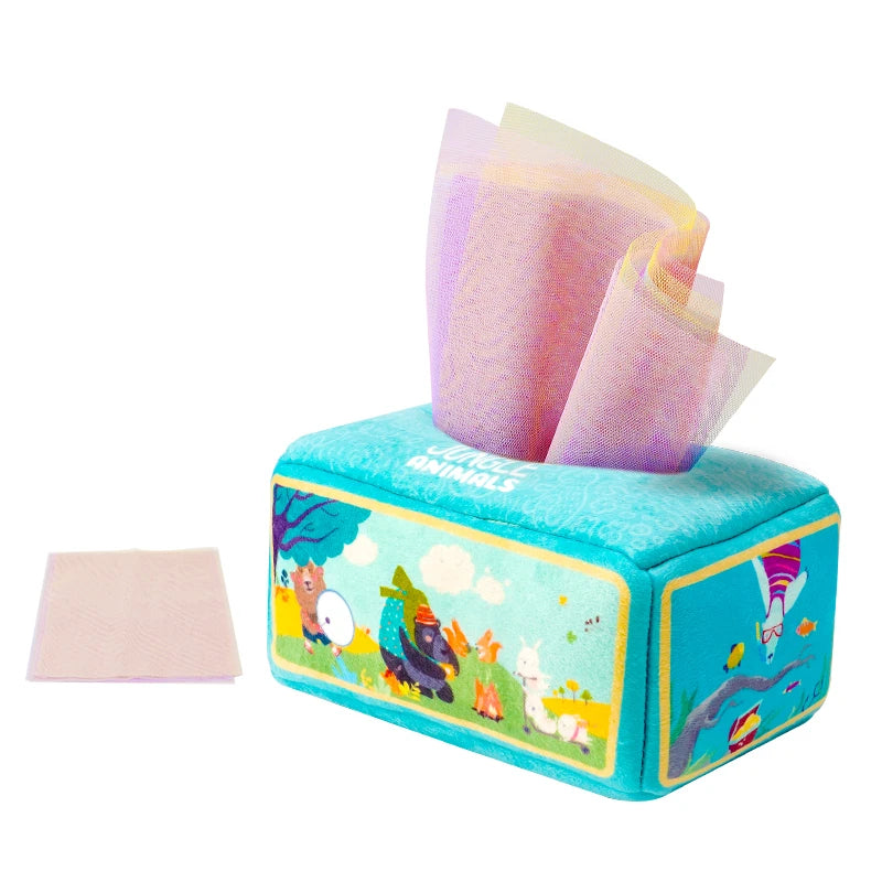 mom care Baby Draw Paper Towel Tearing Tissue Box Baby Puzzle Early Education Montessori Children Cloth ToysYY03（0+10）