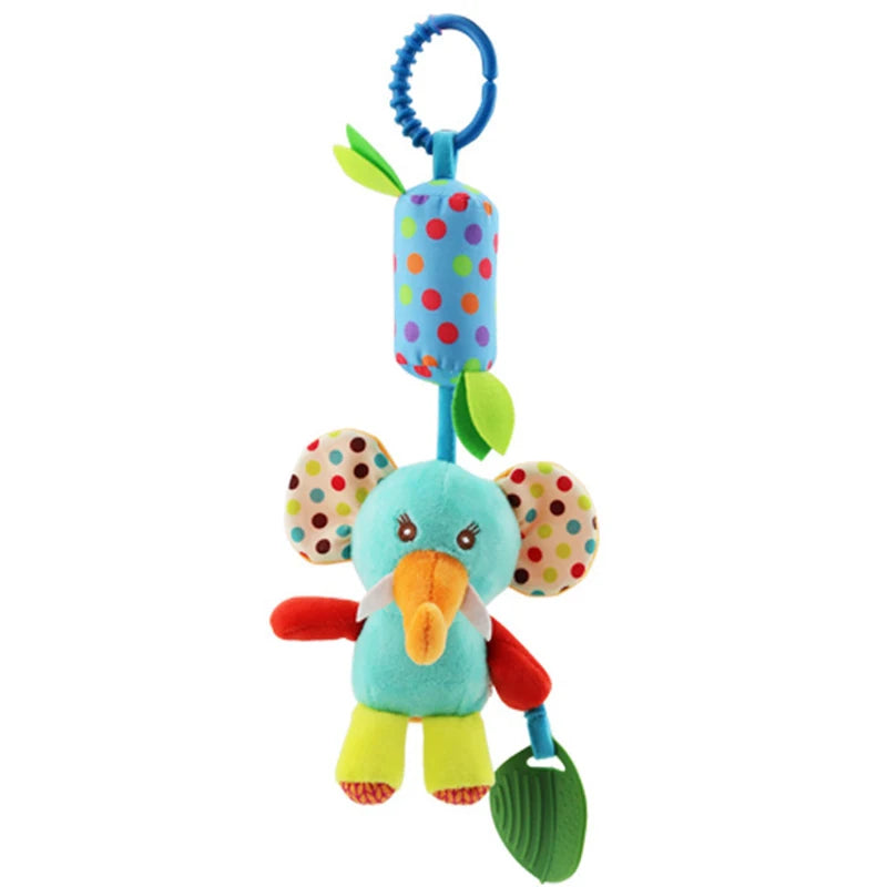 mom care Animal Handbells Rattles Plush Infant Baby Development Handle Toys WIth Teether Baby Toy For Newborn Gifts