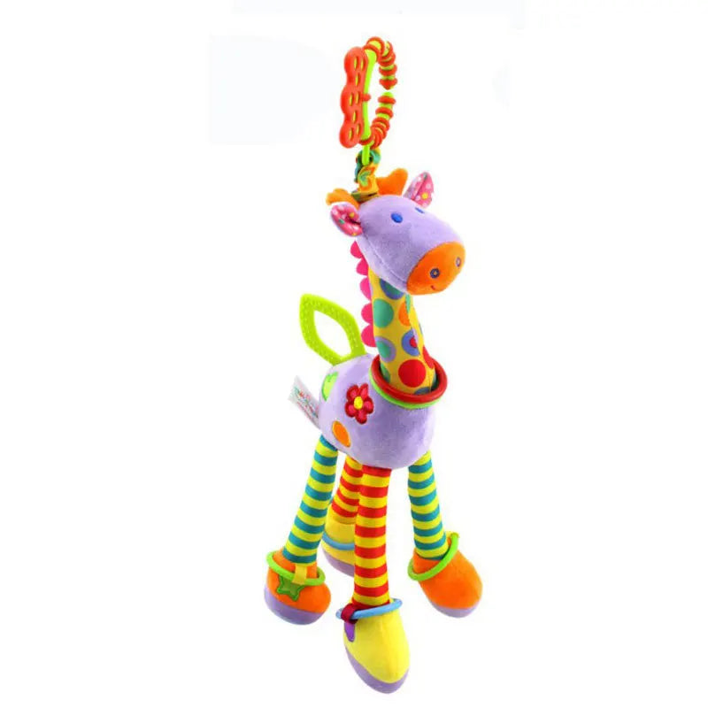 mom care Animal Handbells Rattles Plush Infant Baby Development Handle Toys WIth Teether Baby Toy For Newborn Gifts